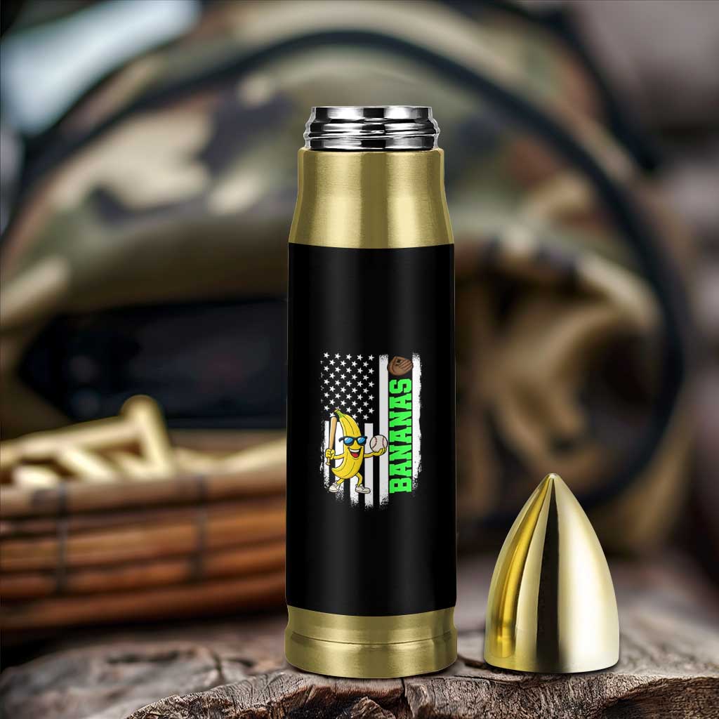 Banana Playing Baseball Lover Bullet Tumbler Retro American Flag