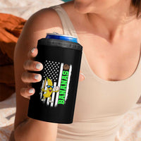 Banana Playing Baseball Lover 4 in 1 Can Cooler Tumbler Retro American Flag