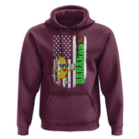 Banana Playing Baseball Lover Hoodie Retro American Flag - Wonder Print Shop