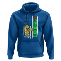Banana Playing Baseball Lover Hoodie Retro American Flag - Wonder Print Shop