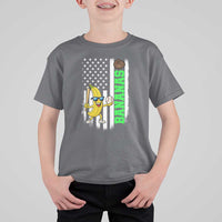 Banana Playing Baseball Lover T Shirt For Kid Retro American Flag - Wonder Print Shop