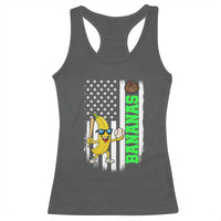 Banana Playing Baseball Lover Racerback Tank Top Retro American Flag - Wonder Print Shop