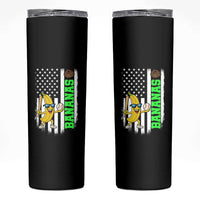 Banana Playing Baseball Lover Skinny Tumbler Retro American Flag