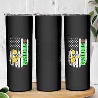 Banana Playing Baseball Lover Skinny Tumbler Retro American Flag