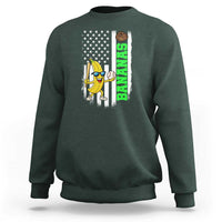 Banana Playing Baseball Lover Sweatshirt Retro American Flag - Wonder Print Shop