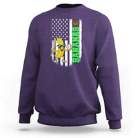 Banana Playing Baseball Lover Sweatshirt Retro American Flag - Wonder Print Shop