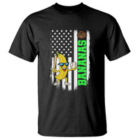 Banana Playing Baseball Lover T Shirt Retro American Flag - Wonder Print Shop