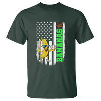 Banana Playing Baseball Lover T Shirt Retro American Flag - Wonder Print Shop