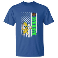 Banana Playing Baseball Lover T Shirt Retro American Flag - Wonder Print Shop