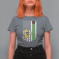 Banana Playing Baseball Lover T Shirt For Women Retro American Flag - Wonder Print Shop