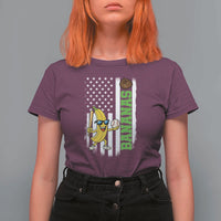Banana Playing Baseball Lover T Shirt For Women Retro American Flag - Wonder Print Shop