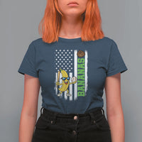 Banana Playing Baseball Lover T Shirt For Women Retro American Flag - Wonder Print Shop