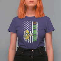 Banana Playing Baseball Lover T Shirt For Women Retro American Flag - Wonder Print Shop
