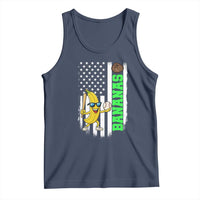 Banana Playing Baseball Lover Tank Top Retro American Flag - Wonder Print Shop
