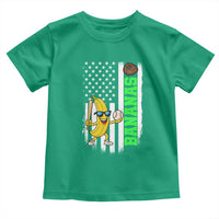 Banana Playing Baseball Lover Toddler T Shirt Retro American Flag - Wonder Print Shop