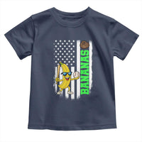 Banana Playing Baseball Lover Toddler T Shirt Retro American Flag - Wonder Print Shop