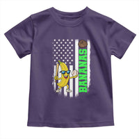 Banana Playing Baseball Lover Toddler T Shirt Retro American Flag - Wonder Print Shop