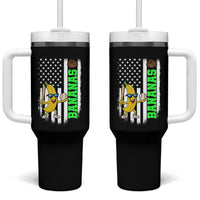 Banana Playing Baseball Lover Tumbler With Handle Retro American Flag