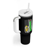 Banana Playing Baseball Lover Tumbler With Handle Retro American Flag