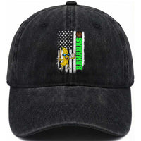 Banana Playing Baseball Lover Washed Cotton Baseball Cap Retro American Flag
