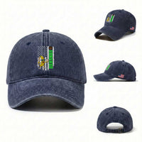 Banana Playing Baseball Lover Washed Cotton Baseball Cap Retro American Flag