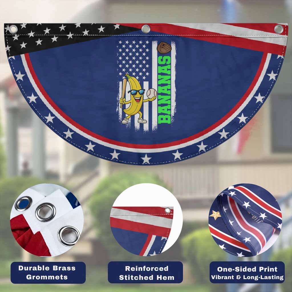 Banana Playing Baseball Lover Patriotic Fan Flag Retro American Flag