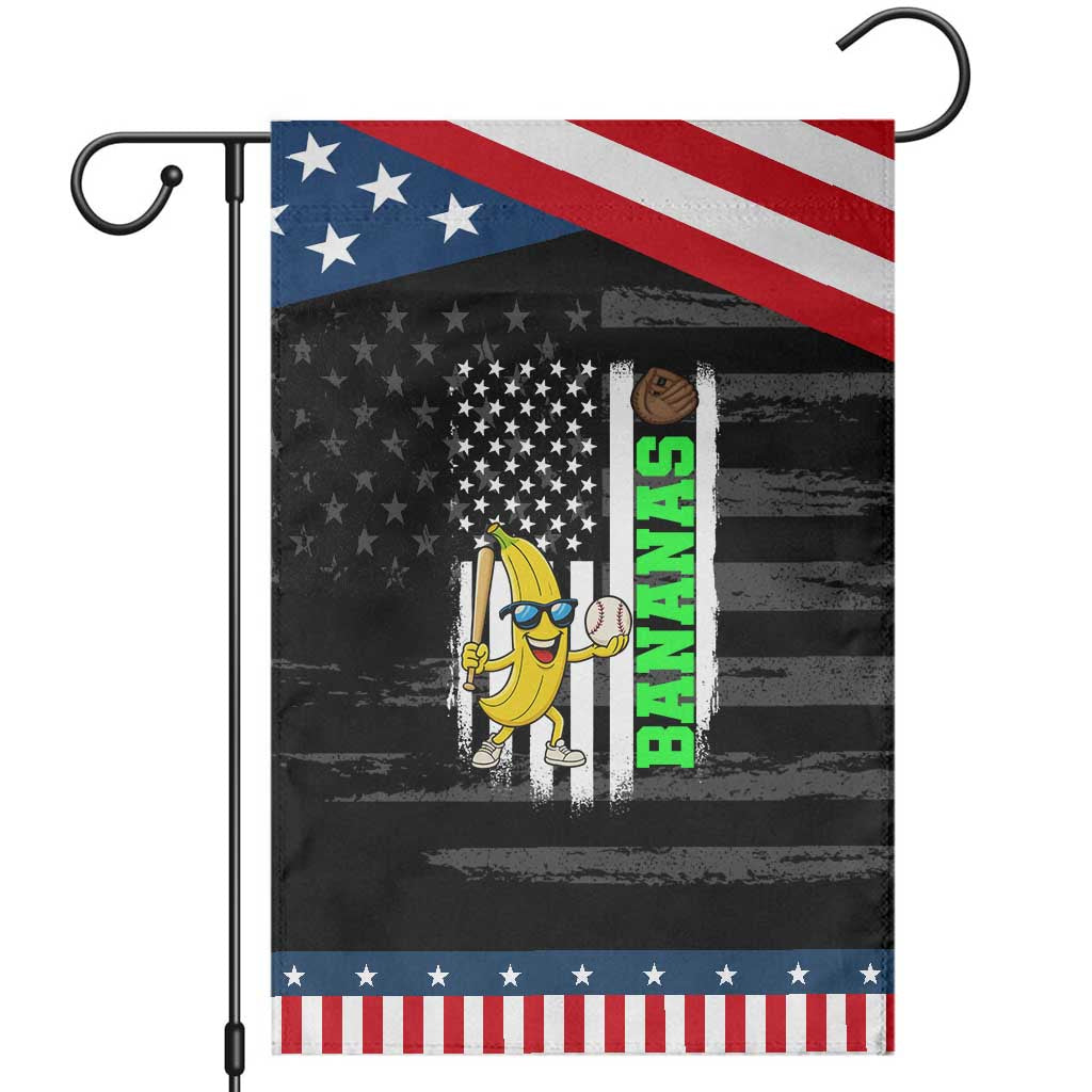 Banana Playing Baseball Lover Garden Flag Retro American Flag