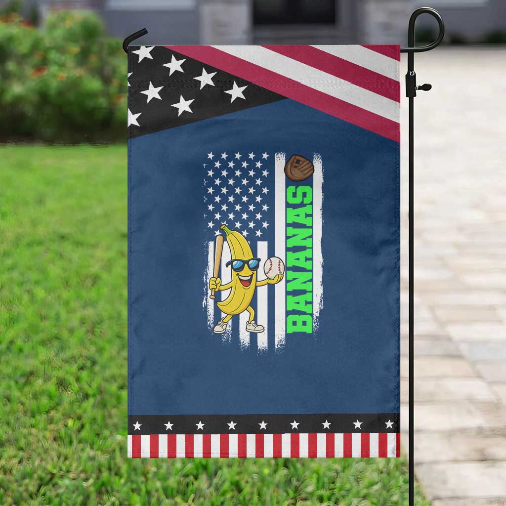 Banana Playing Baseball Lover Garden Flag Retro American Flag