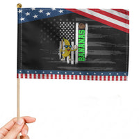 Banana Playing Baseball Lover Patriotic Handheld Flag Retro American Flag