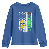 Banana Playing Baseball Lover Youth Sweatshirt Retro American Flag - Wonder Print Shop