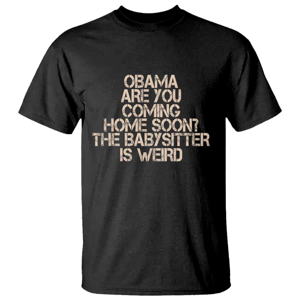 Funny Obama Joke T Shirt The Babysitter Is Weird Political Humor