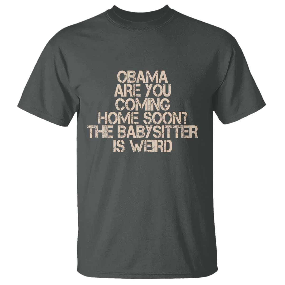 Funny Obama Joke T Shirt The Babysitter Is Weird Political Humor