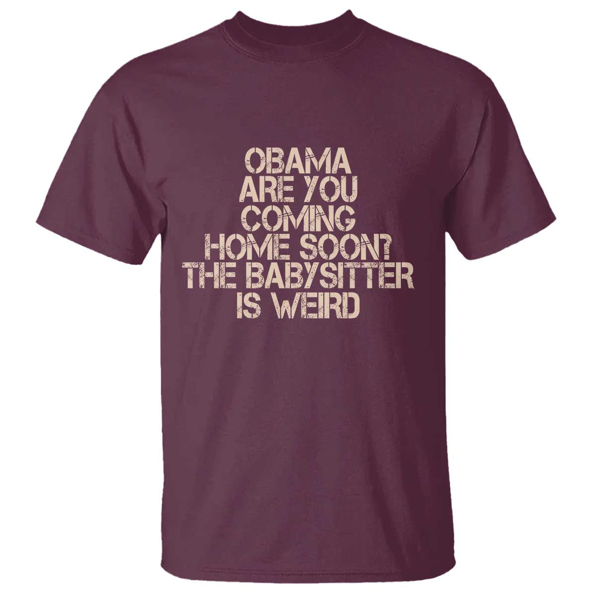 Funny Obama Joke T Shirt The Babysitter Is Weird Political Humor