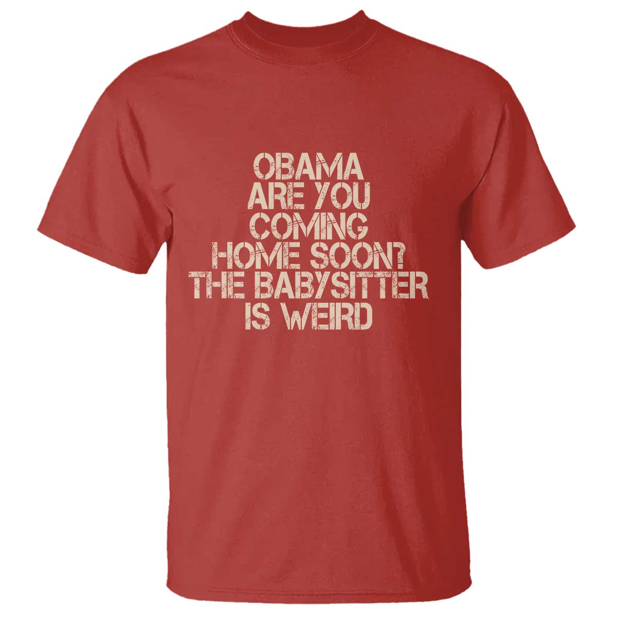 Funny Obama Joke T Shirt The Babysitter Is Weird Political Humor