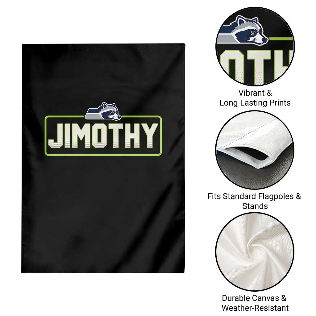 Funny Seattle Jimothy The Raccoon Garden Flag Football Parody Viral Trash Panda Feral Meme