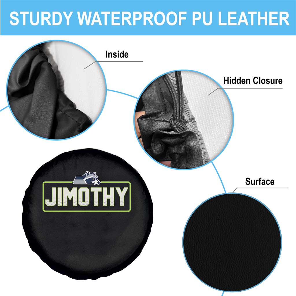 Funny Seattle Jimothy The Raccoon Spare Tire Cover Football Parody Viral Trash Panda Feral Meme