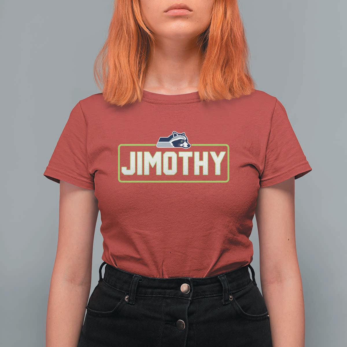 Funny Seattle Jimothy The Raccoon T Shirt For Women Football Parody Viral Trash Panda Feral Meme