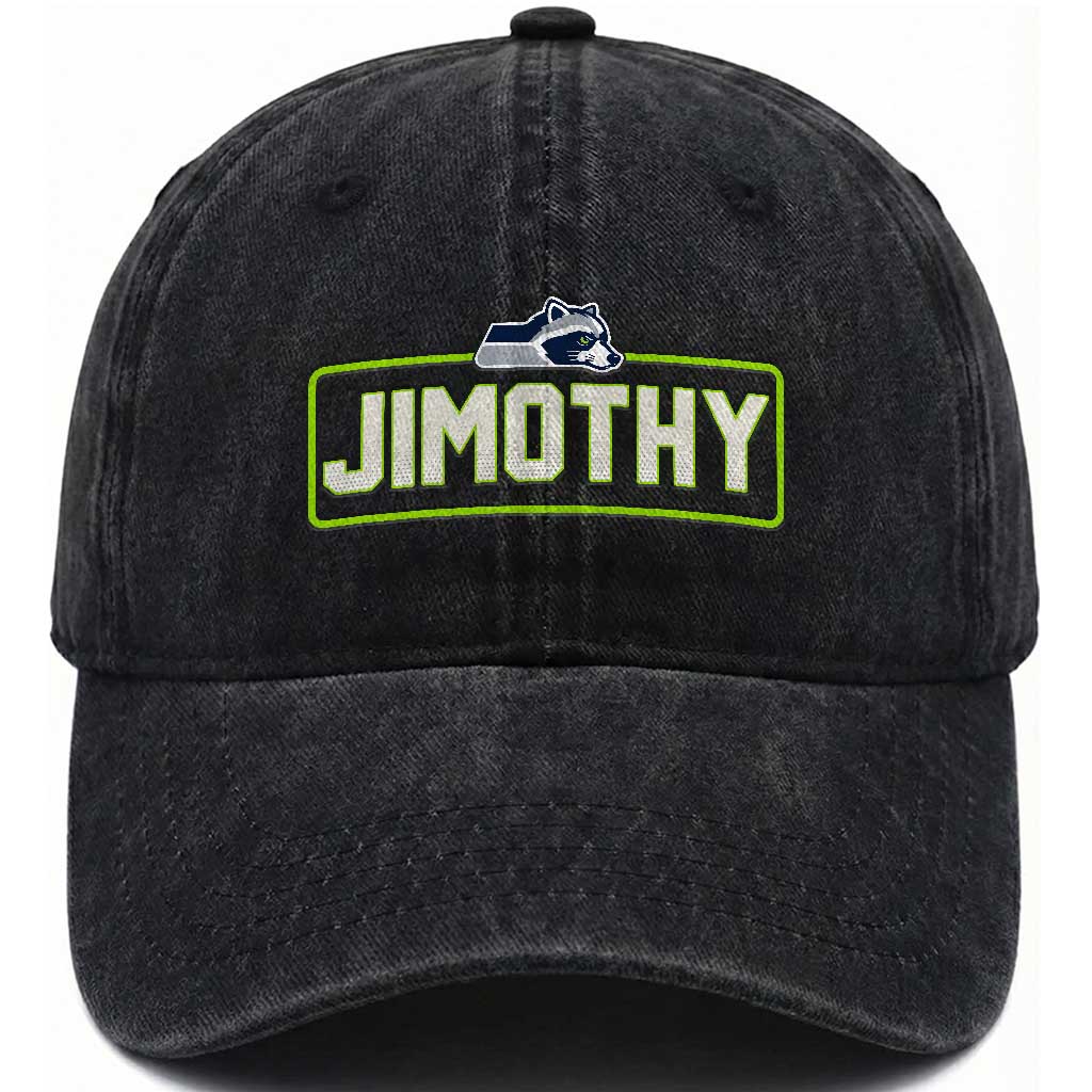 Funny Seattle Jimothy The Raccoon Washed Cotton Baseball Cap Football Parody Viral Trash Panda Feral Meme