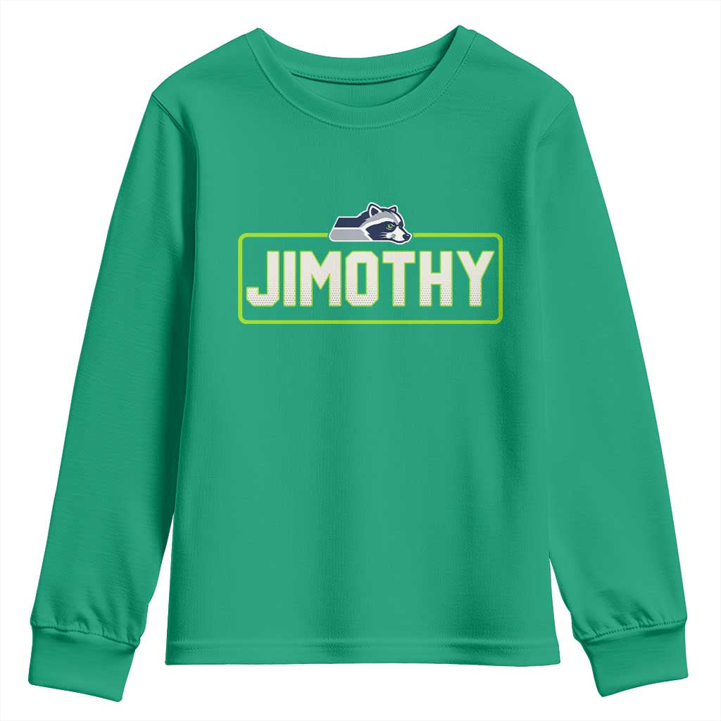 Funny Seattle Jimothy The Raccoon Youth Sweatshirt Football Parody Viral Trash Panda Feral Meme
