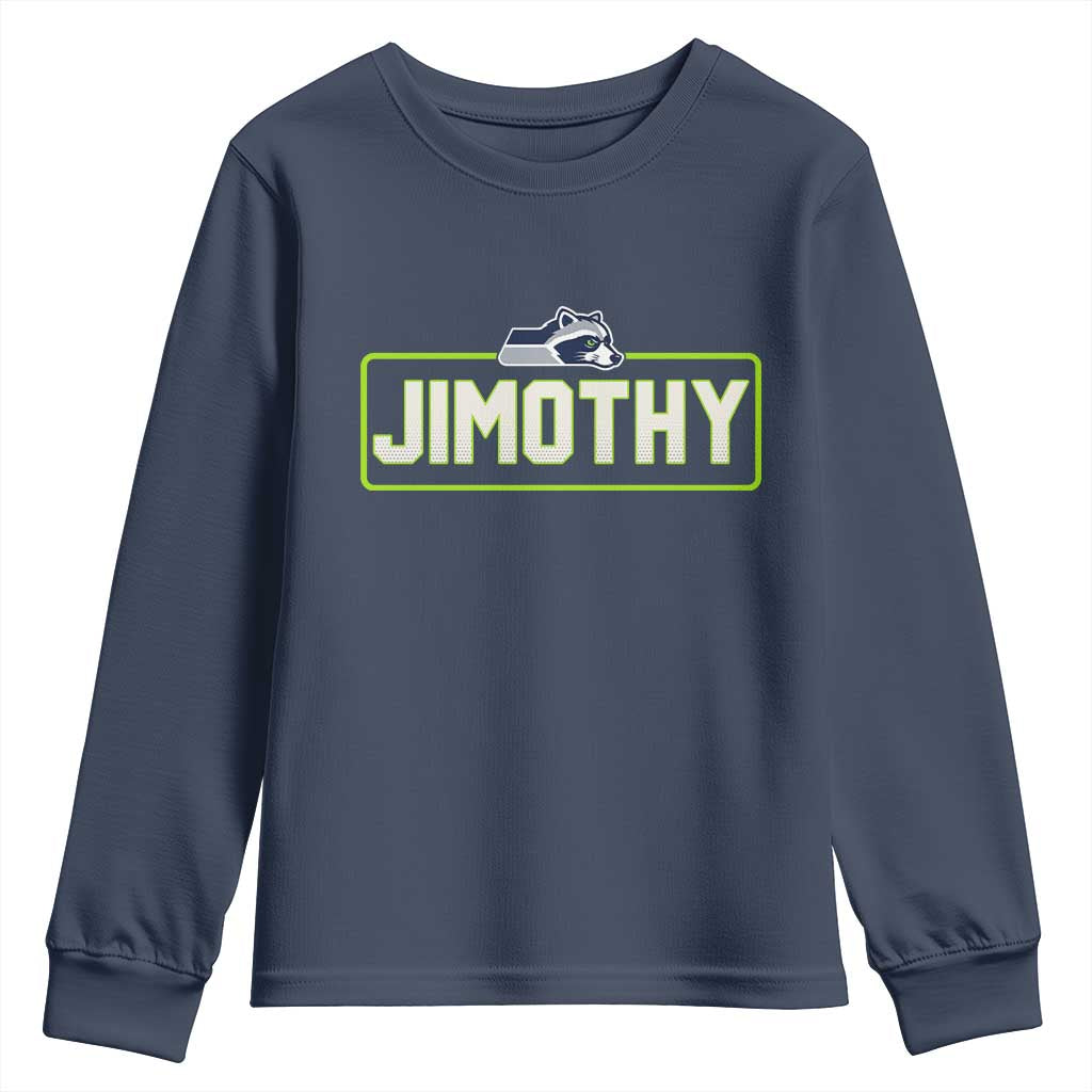 Funny Seattle Jimothy The Raccoon Youth Sweatshirt Football Parody Viral Trash Panda Feral Meme