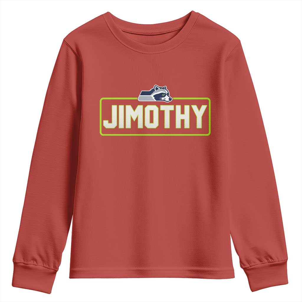 Funny Seattle Jimothy The Raccoon Youth Sweatshirt Football Parody Viral Trash Panda Feral Meme