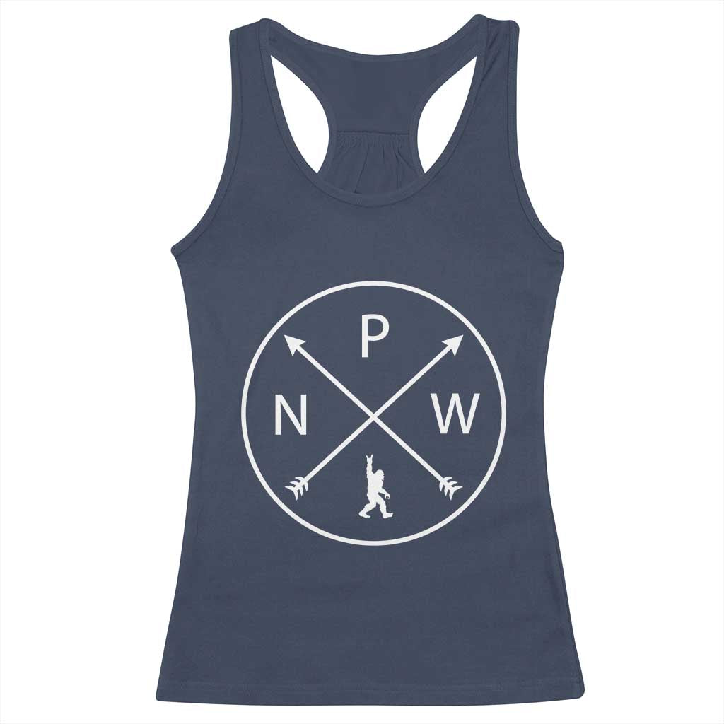 PNW Bigfoot Crossed Arrows Pacific Northwest Pride Racerback Tank Top