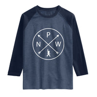 PNW Bigfoot Crossed Arrows Pacific Northwest Pride Raglan Shirt
