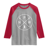 PNW Bigfoot Crossed Arrows Pacific Northwest Pride Raglan Shirt