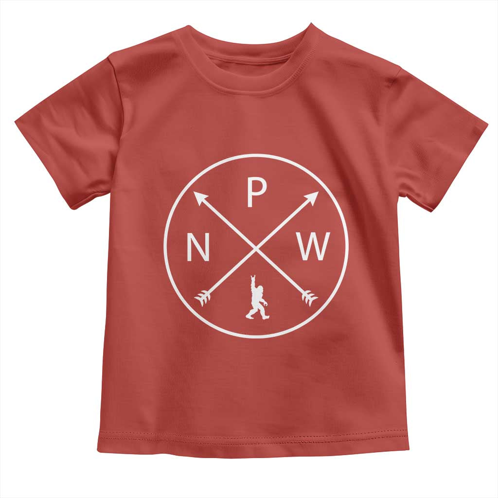 PNW Bigfoot Crossed Arrows Pacific Northwest Pride Toddler T Shirt
