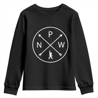 PNW Bigfoot Crossed Arrows Pacific Northwest Pride Youth Sweatshirt