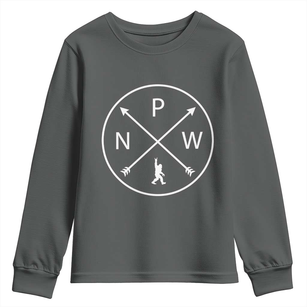 PNW Bigfoot Crossed Arrows Pacific Northwest Pride Youth Sweatshirt
