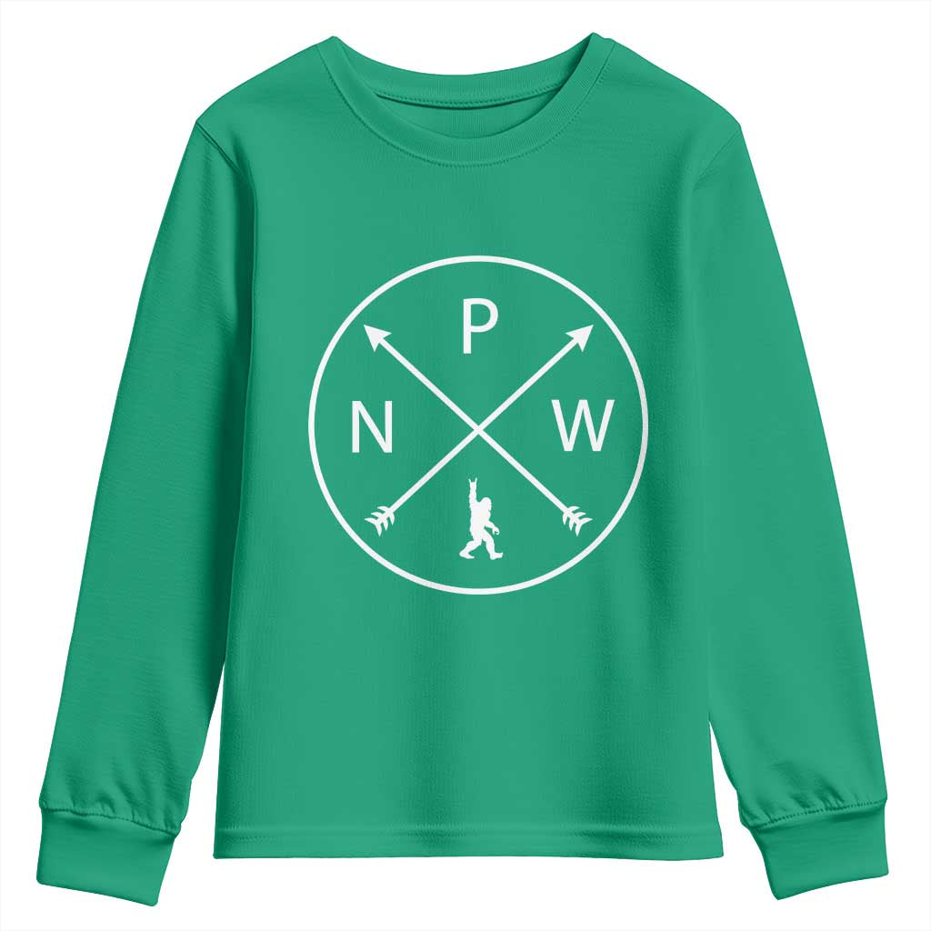PNW Bigfoot Crossed Arrows Pacific Northwest Pride Youth Sweatshirt