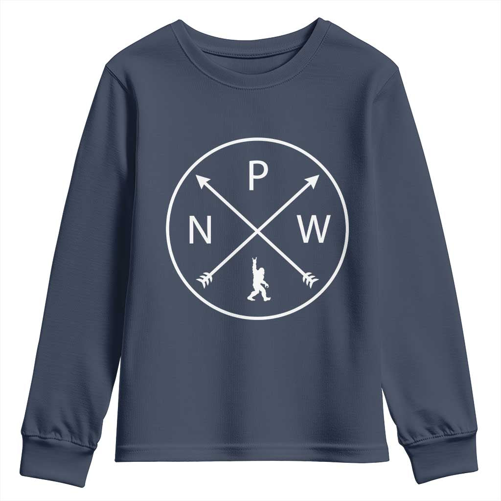 PNW Bigfoot Crossed Arrows Pacific Northwest Pride Youth Sweatshirt
