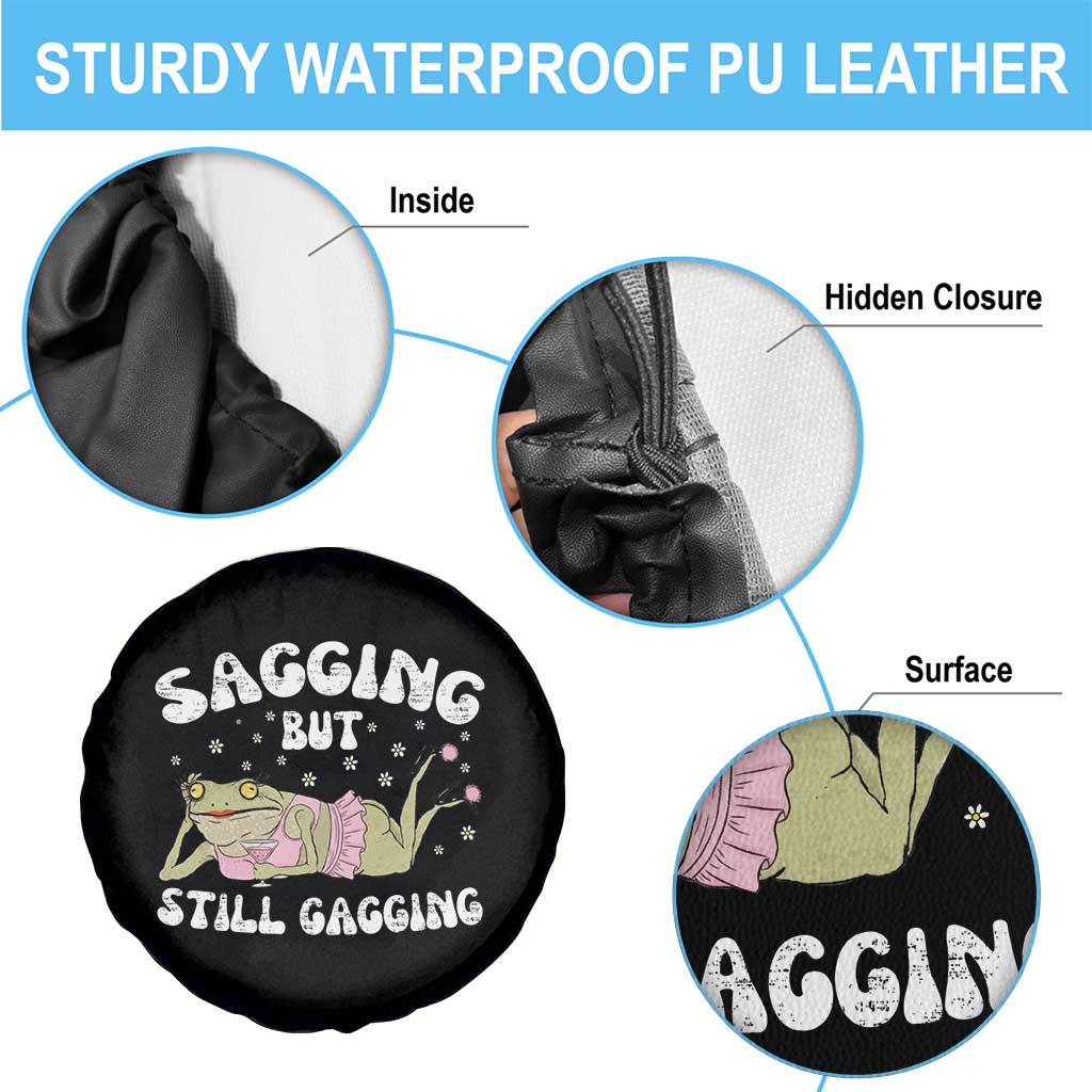 Funny Sagging But Still Gagging Spare Tire Cover Sarcastic Frog Humor - Wonder Print Shop